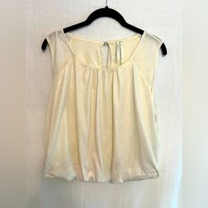 by ANTHROPOLOGIE beige sleeveless blouse size SMALL